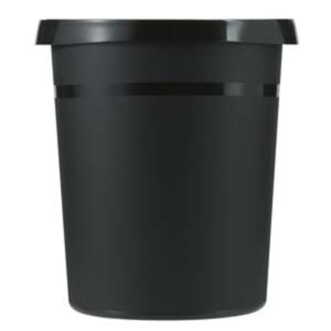 Waste basket round matt black18L