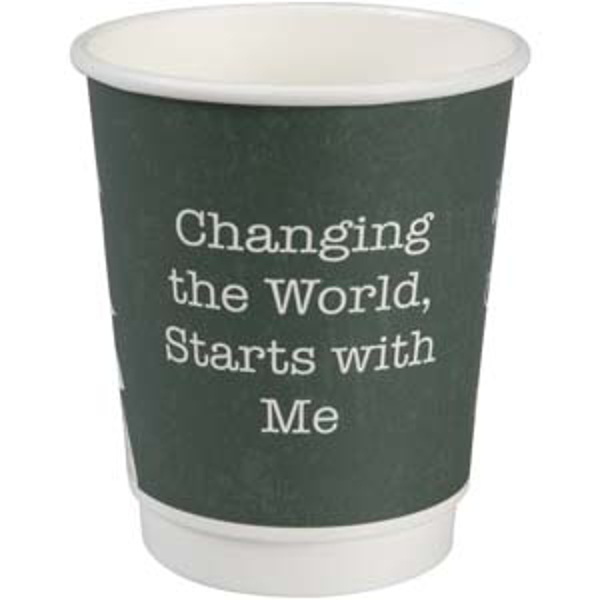Double wall coffee cup 24/28cl PLA biodegradable compostable 25pcs - Image 2