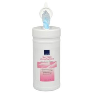 Desinfektionsmittel für Oberflächen 72% 20x20cm im Glas 150 Stk.