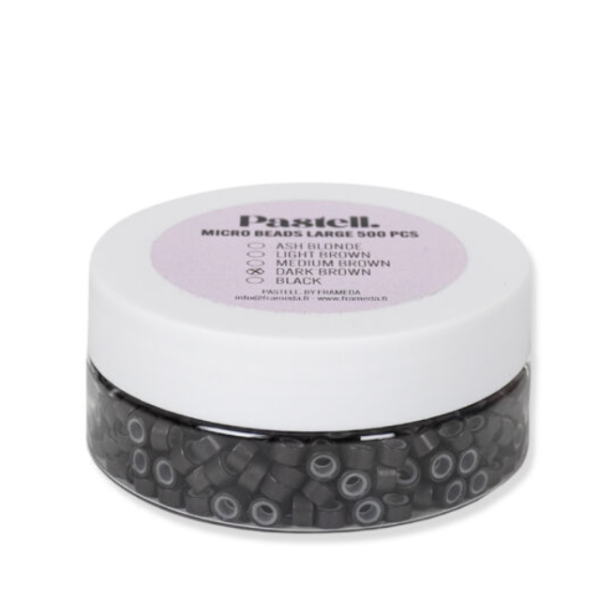 PASTELL. LARGE MICRO BEADS 500 PCS DARK BROWN