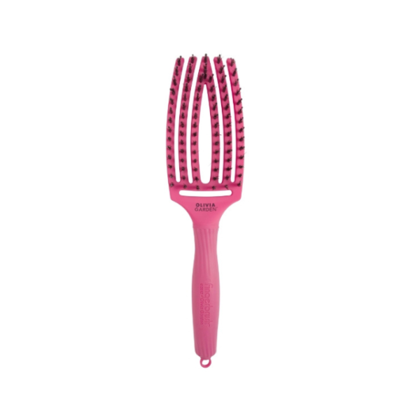 Olivia Garden Fingerbrush Care Iconic Boar & Nylon - Hot Pink Medium